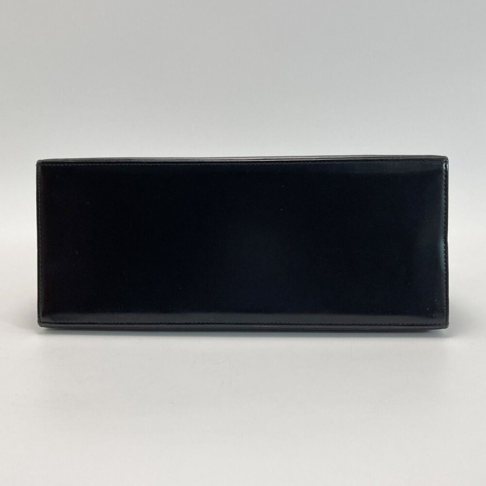 Yves Saint Laurent Clasp Handbag Black Leather Hotei - Picture 3 of 9